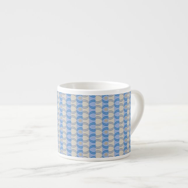 Tasse Expresso Bleu courant Tan de Candystripe (Devant droit)