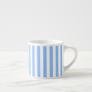 Tasse Expresso Bleu et blanc rayures de bonbons