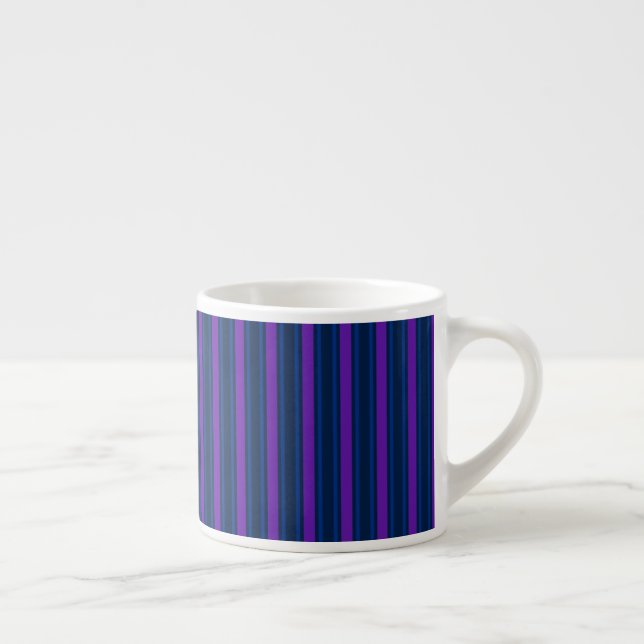 Tasse Expresso Bleu et violet bonbons rayés (Droite)