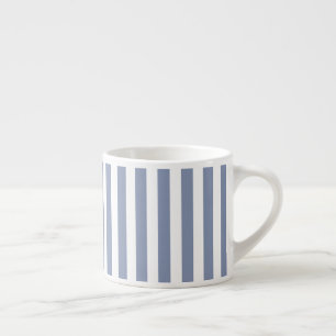 Tasse Expresso Bleu gris et blanc rayures de bonbons