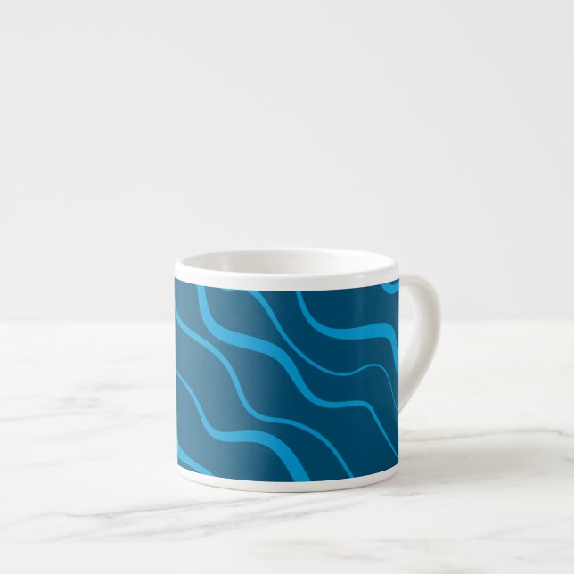 Tasse Expresso Bleu, simple, moderne, cool vague abstraction (Devant droit)