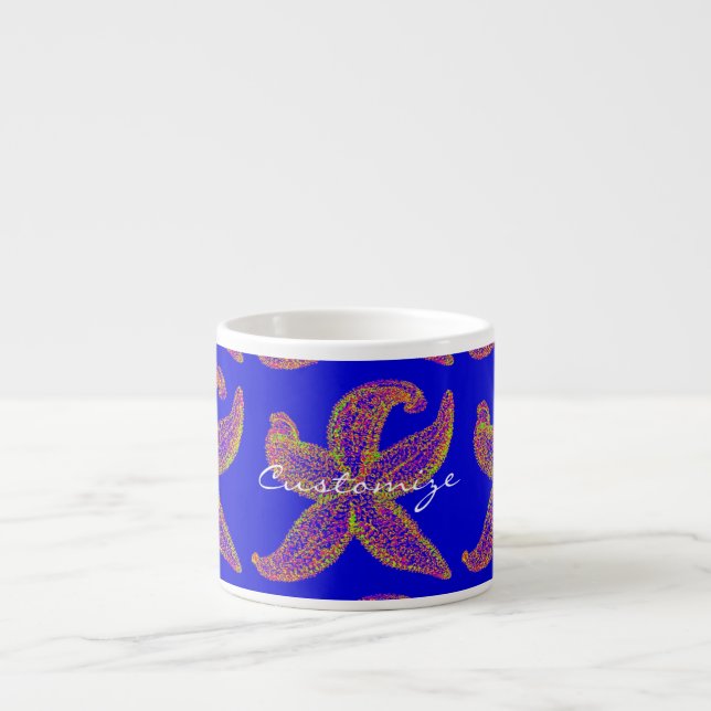 Tasse Expresso bleu tonnerre-anse pourpre (Devant)
