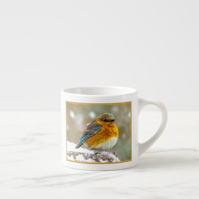 Tasse Expresso Bleuet de l'Est en neige - Photo originale (Droite)