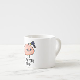Tasse Expresso Blow Your Mind Sticker - Cerveau mignon avec sèche