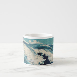Tasse Expresso Blue Ocean Waves Bois japonais