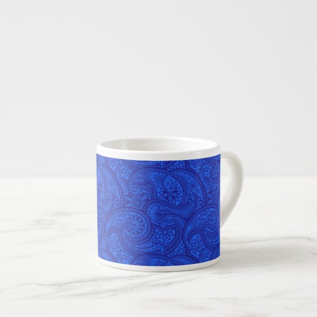 Tasse Expresso Blue Paisley (Devant droit)