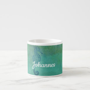Tasse Expresso Blue Waters, Seahorse et Flourish