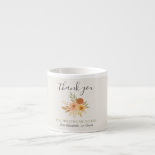 Tasse Expresso Boho Floral Aquarelle Enseignant Merci