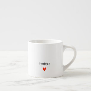 Tasse Expresso Bonjour minimaliste et moderne