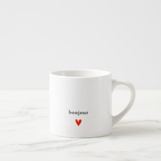 Tasse Expresso Bonjour minimaliste et moderne