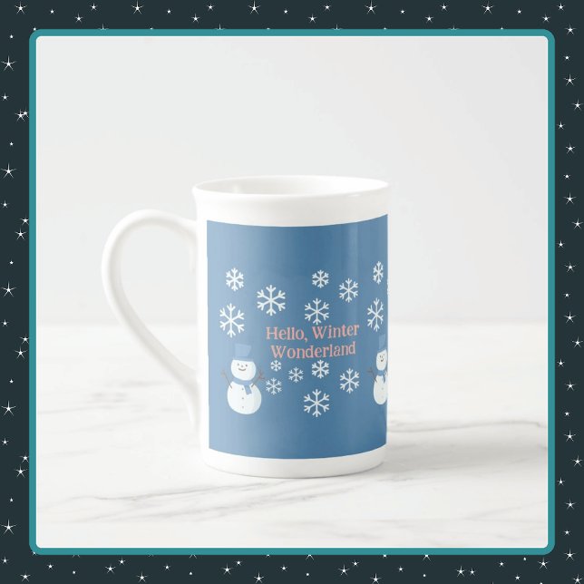 Tasse Expresso Bonjour, Winter Wonderland (Hello, Winter Wonderland Bone China Mug)
