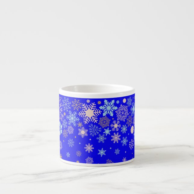 Tasse Expresso Bonne frontière de flocon de neige (Devant)
