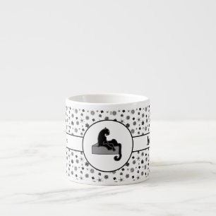 Tasse Expresso Boss Lady Black Chat et fleurs