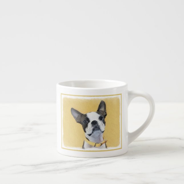 Tasse Expresso Boston Terrier Peinture - Cute Original Chien Art (Droite)
