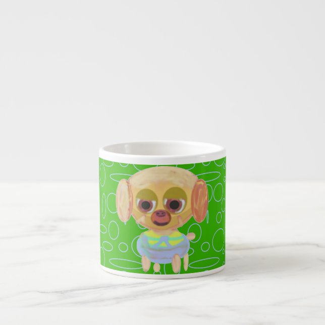 Tasse Expresso Boucles de cercles vert chiot (Devant)