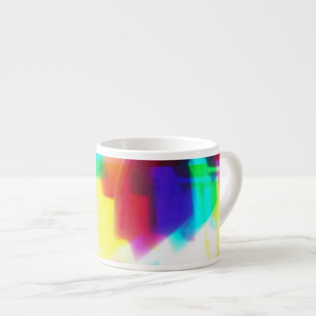 Tasse Expresso Boue Abstraite de spécialité Arc en ciel primaire (Devant droit)