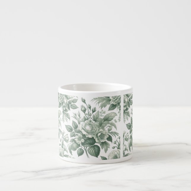 Tasse Expresso Boue Verte, Boue Florale Verte, Boue De Printemps, (Devant)