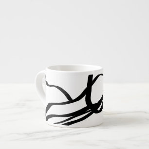 Tasse Expresso Bouquet Blanc : Abstrait blanc & noir