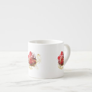 Tasse Expresso Bouquet Deux Coeurs