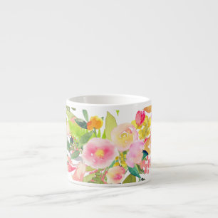 Tasse Expresso Bouquet PixDezines Floral Aquarelle/Printemps
