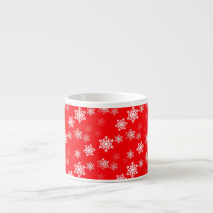Tasse Expresso Bourrasques de neige rouges de Noël