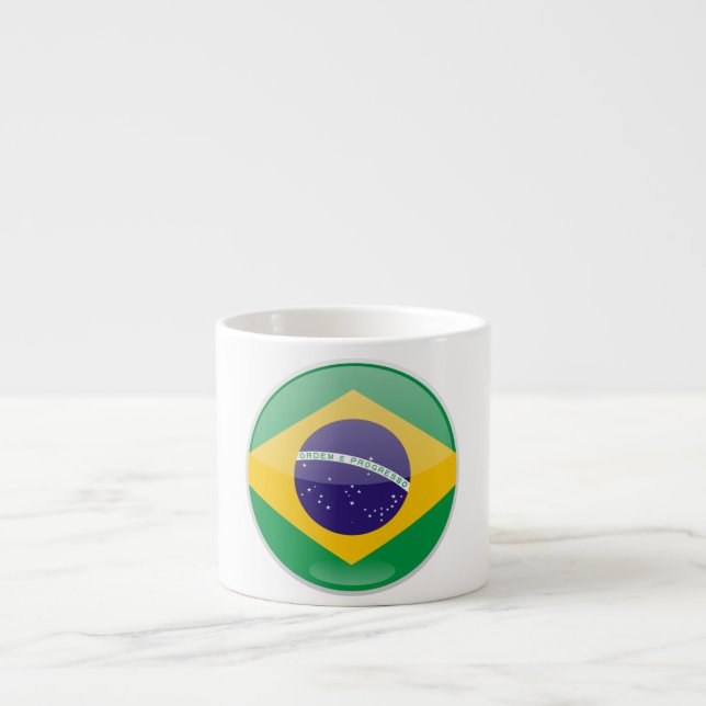 Tasse Expresso Bouton Drapeau Brésil (Devant)