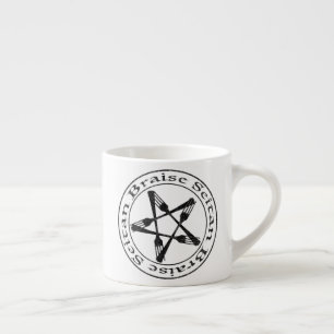 Tasse Expresso Braise Seitan Vegan Pentagram (version sombre)