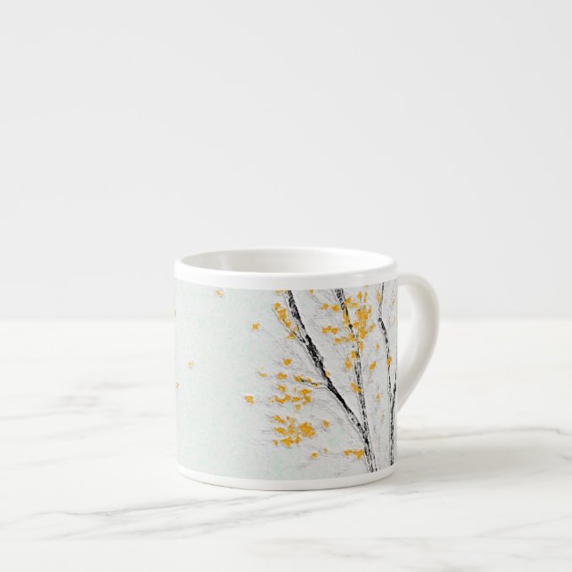 Tasse Expresso Branches de l'arbre d'automne avec feuilles de aut (Devant droit)