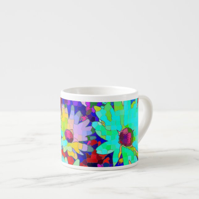 Tasse Expresso Bright Abstrait Daisies (Devant droit)