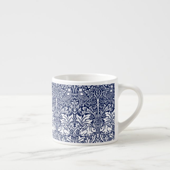 Tasse Expresso Brother Rabbit Motif bleu de la marine William Mor (Droite)