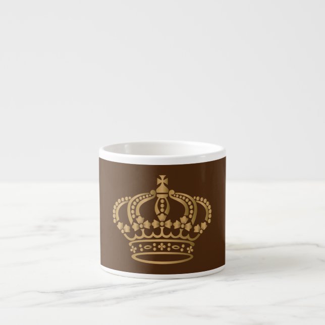 Tasse Expresso Brown Gold Crown de luxe (Devant)