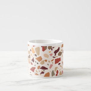 Tasse Expresso Brown terrazzo : vintage, motif à la mode.
