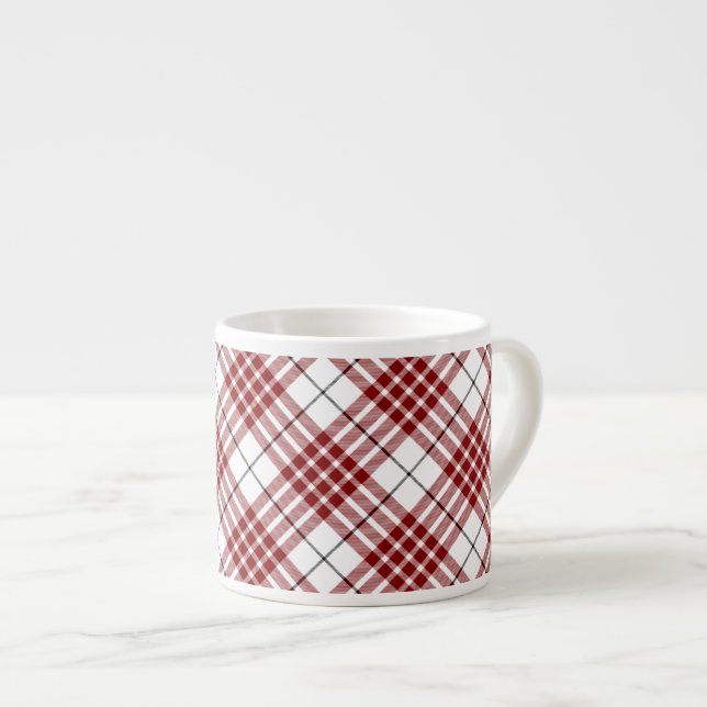 Tasse Expresso Buchanan tartan rouge blanc plaid (Devant droit)