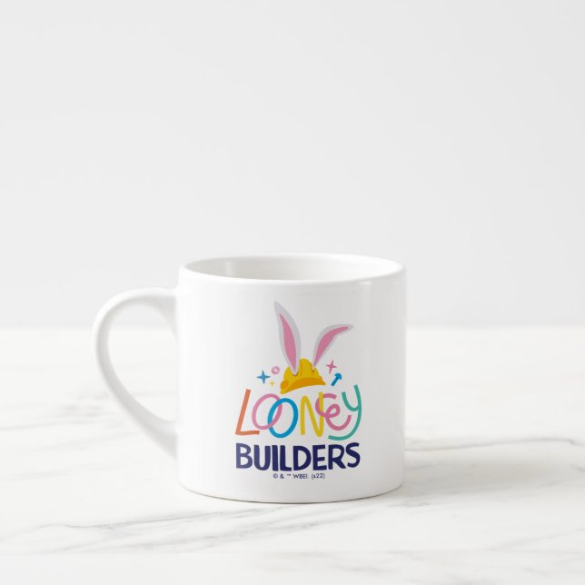 Tasse Expresso BUGS BUNNY BUILDERS™| Logo empilé Casque de Chanti (Gauche)