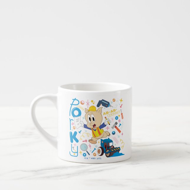 Tasse Expresso BUGS BUNNY BUILDERS™| Outils de travail de Porky P (Gauche)