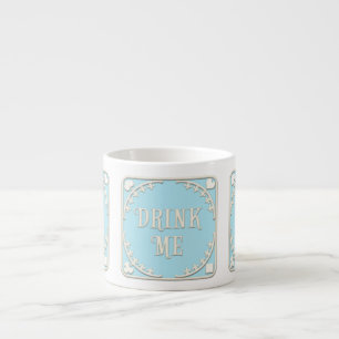 Tasse Expresso "Buvez-moi" Wonderland Tea Party Pastel Blue Emble