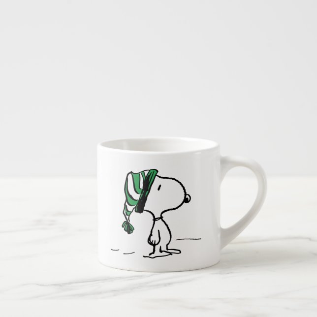 Tasse Expresso cacahuètes | Snoopy Green Casquette de neige (Droite)