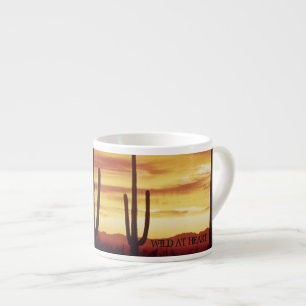 Tasse Expresso Cactus du désert du Nevada avec coucher de soleil