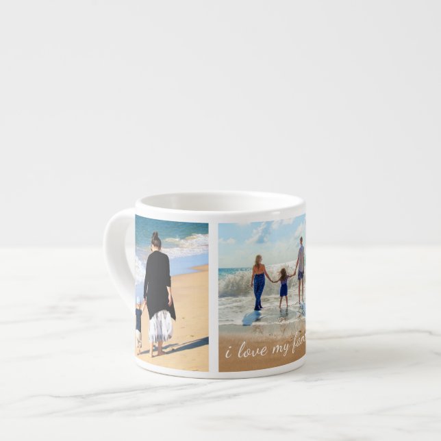 Tasse expresso cadeau de collage de photos de fami (Devant gauche)