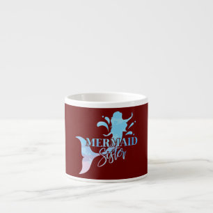 Tasse Expresso Cadeau de fête de plage de sœur sirène