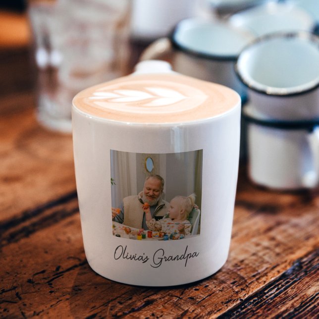 Tasse Expresso Cadeau photo grand-père personnalisé (Créateur téléchargé)