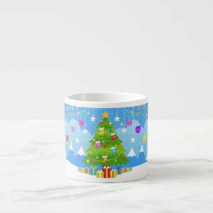 Tasse Expresso Cadeaux de Noël vintage minimaliste décoration sap