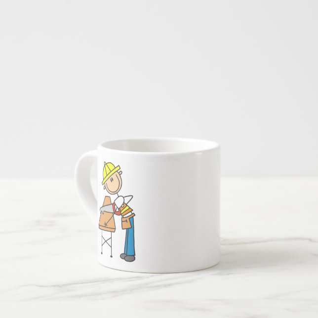 Tasse Expresso Cadeaux de travailleur de la construction sciant d (Devant gauche)