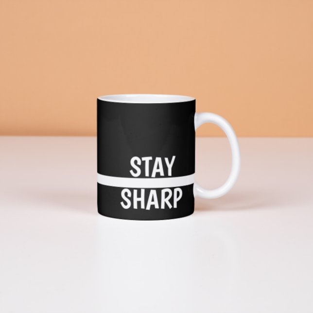 Tasse Expresso Café de motivation Stay Sharp Bureau moderne (Créateur téléchargé)