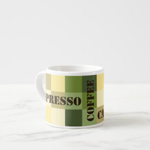 Tasse Expresso Café vintage de damier de Verseau