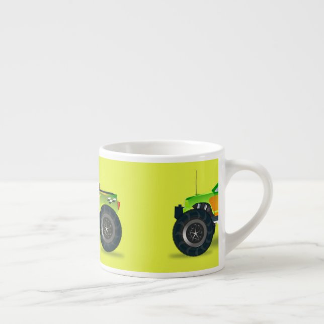 Tasse Expresso Camion Monster sur le vert citron (Droite)