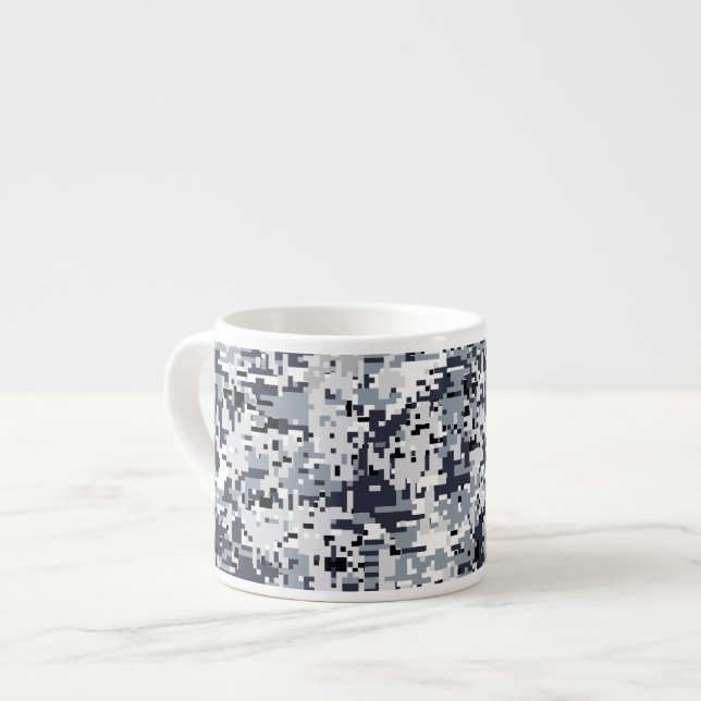 Tasse Expresso Camouflage numérique gris argent à l'esprit urbain (Devant gauche)