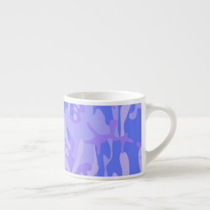 Tasse Expresso Camouflage Pastel Blue Motif Abstrait