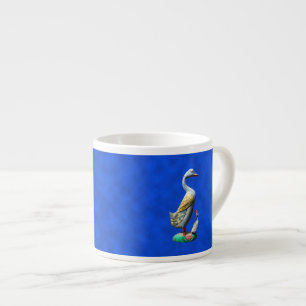 Tasse Expresso Canard en bois patiné