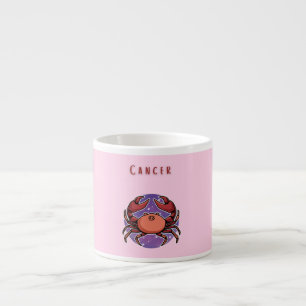 Tasse Expresso Cancer rose, zodiaque, impression signe du zodiaqu